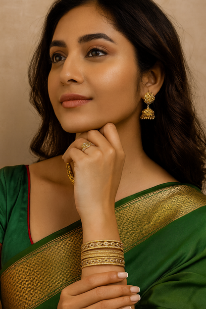 Circular Studded Side Opening Bangle Bracelet