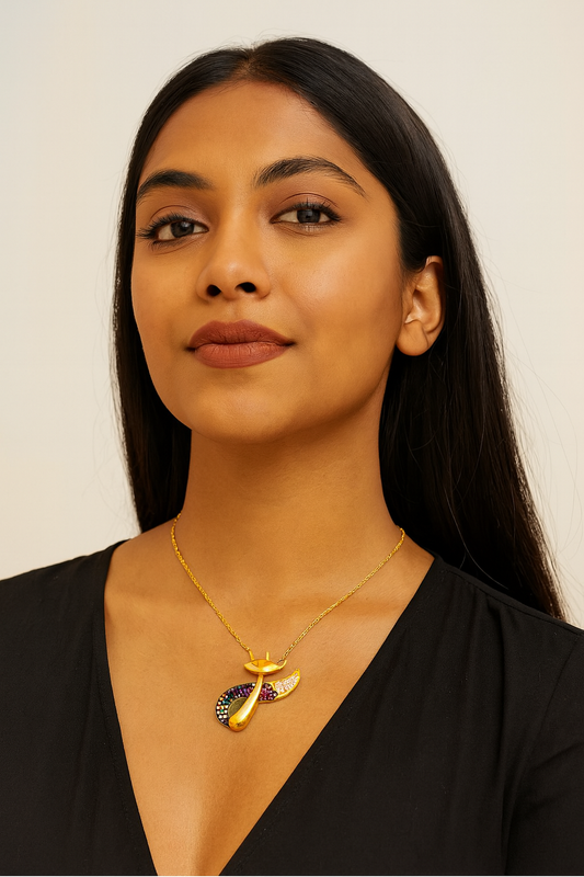 Cool Cat Necklace with Swarovski Crystals