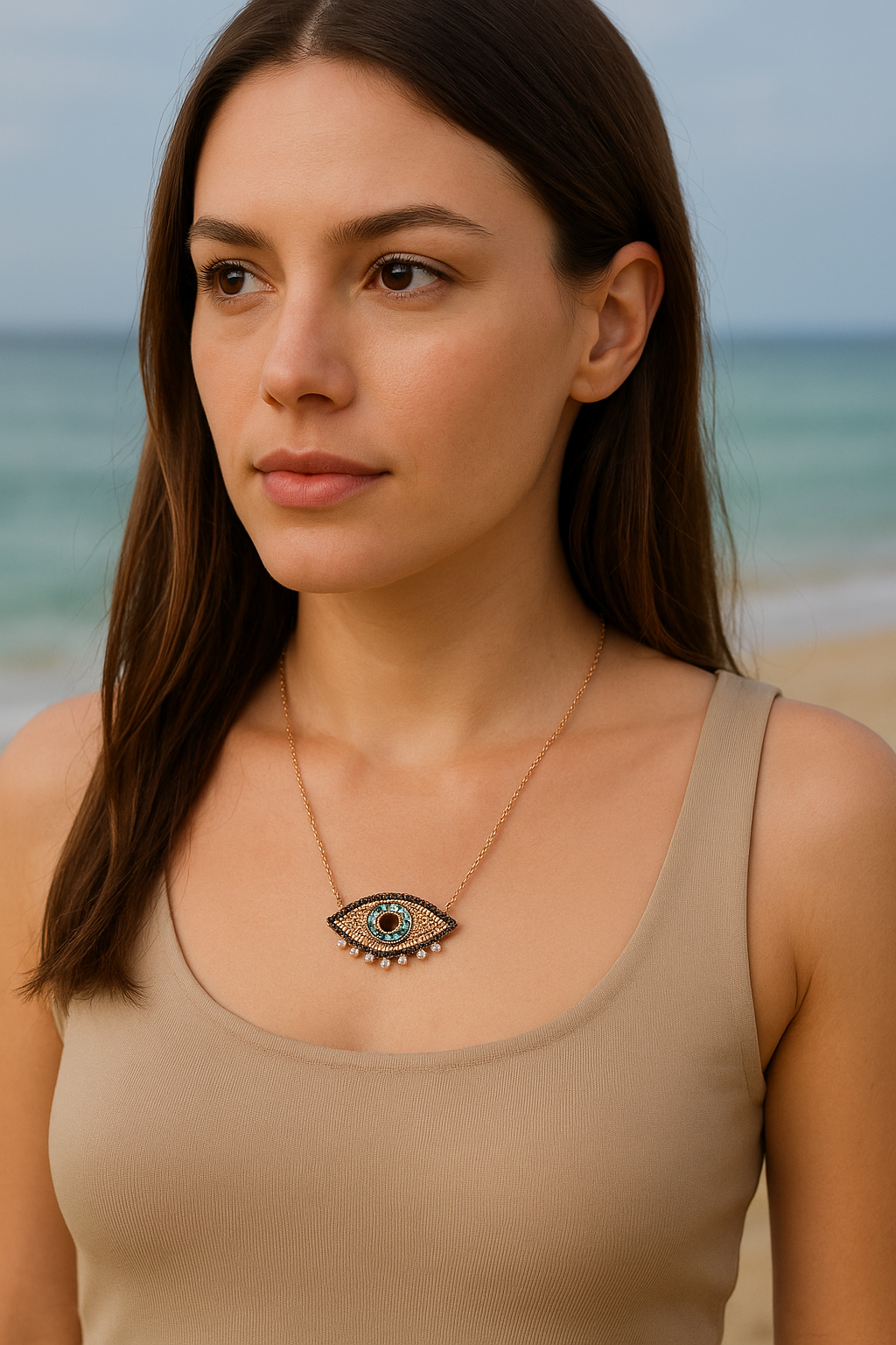 Diamond Third Eye Necklace