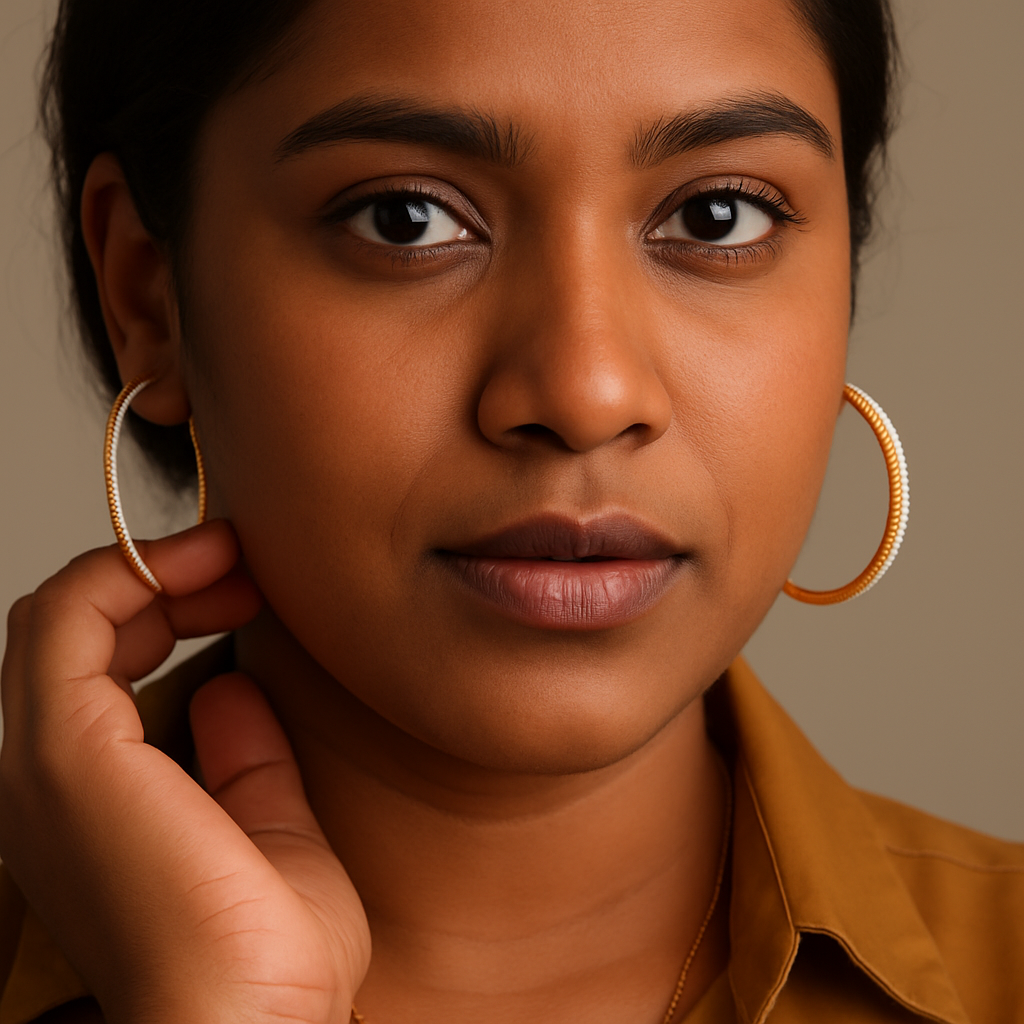 Diamond Crystal Encrusted Large Hoop Earrings