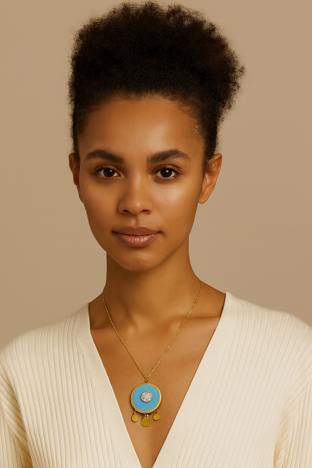 Dreamcatcher Evil Eye Turquoise Medallion Necklace