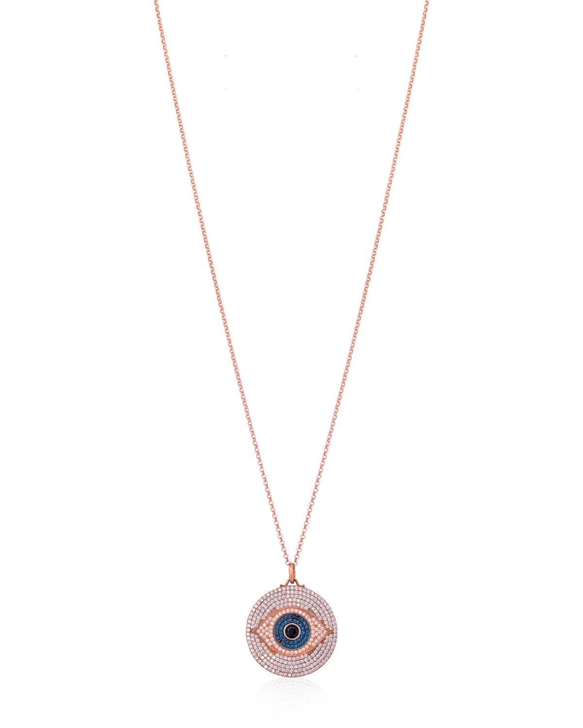 Glam Medallion Evil Eye Necklace