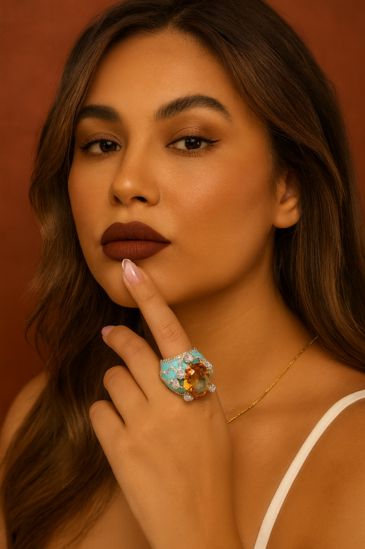 Isabeau Goddess Gold Citrine Cocktail Ring