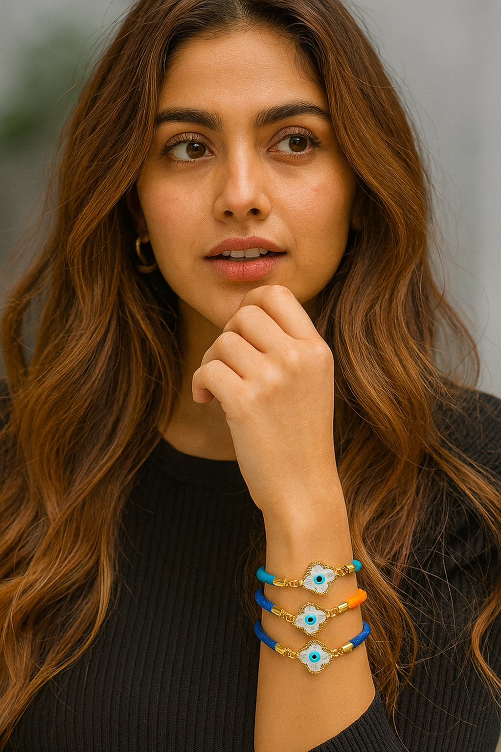 Lucky Clover Adjustable Cord Bracelet