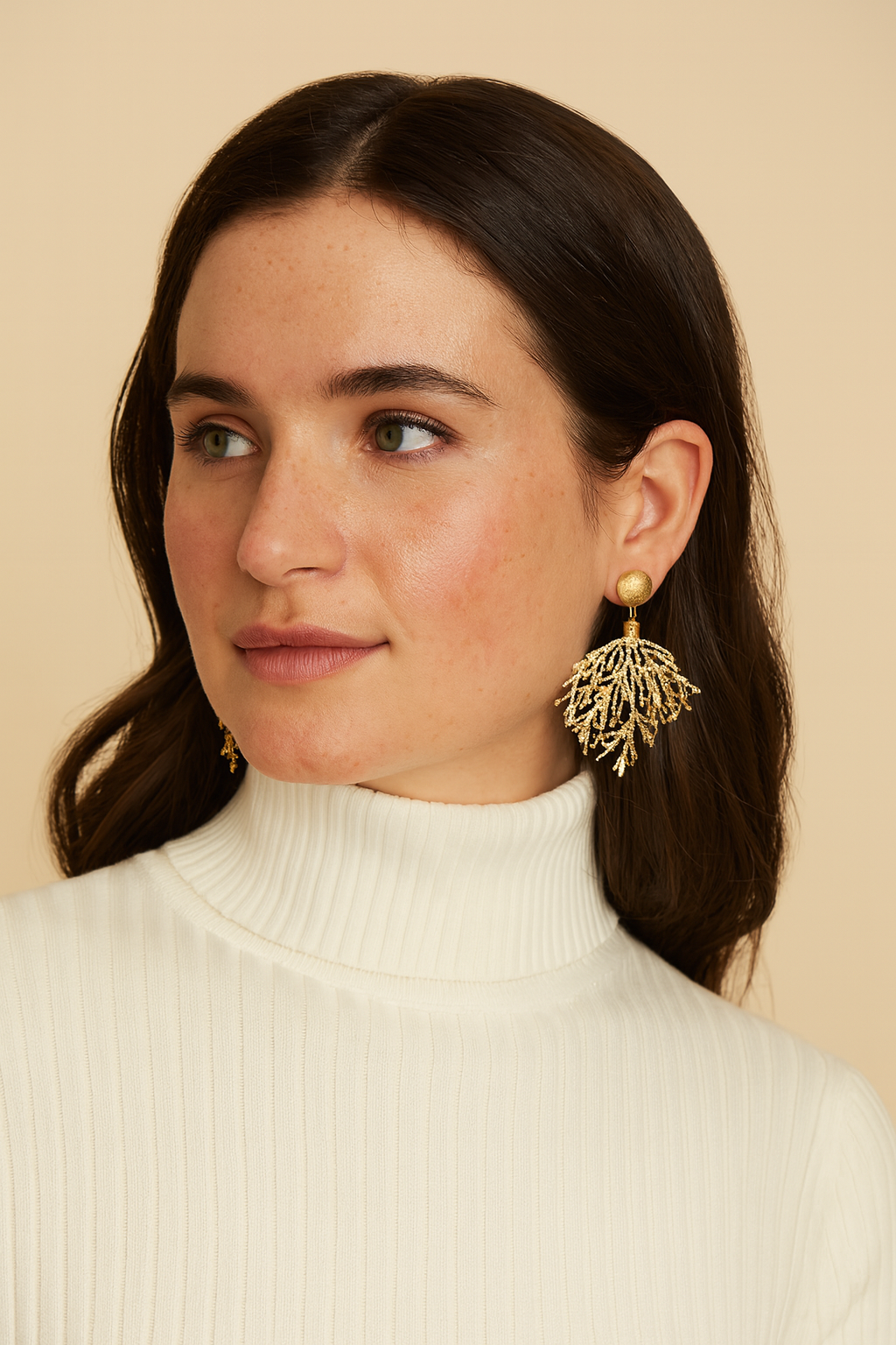 Lustrous Leaves Carved Earrings