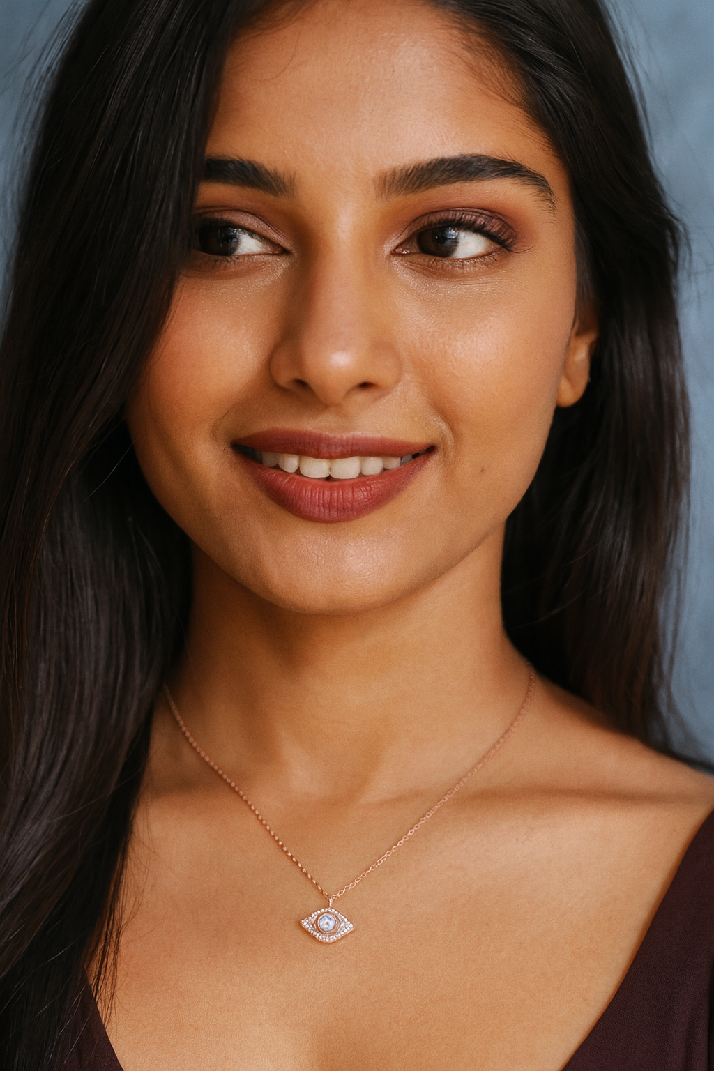 Mini Diamond Evil Eye Necklace