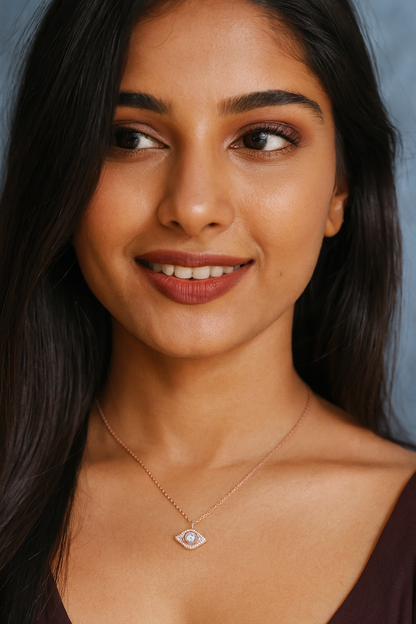 Mini Diamond Evil Eye Necklace