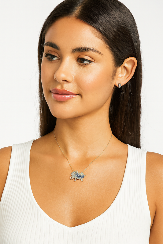 Multicoloured Elephant Necklace with Swarovski Crystals