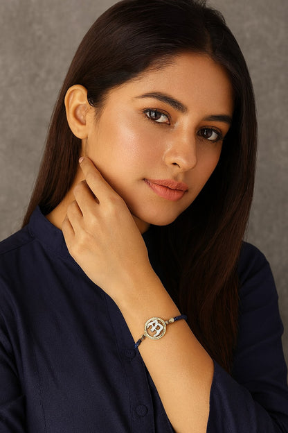 Om Adjustable Cord Bracelet