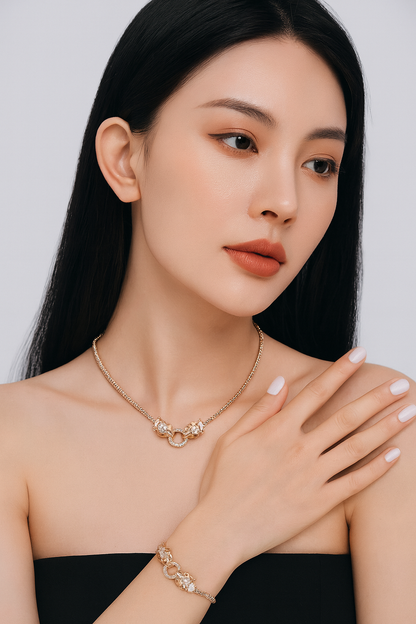 Panthera Baguette Collar Necklace