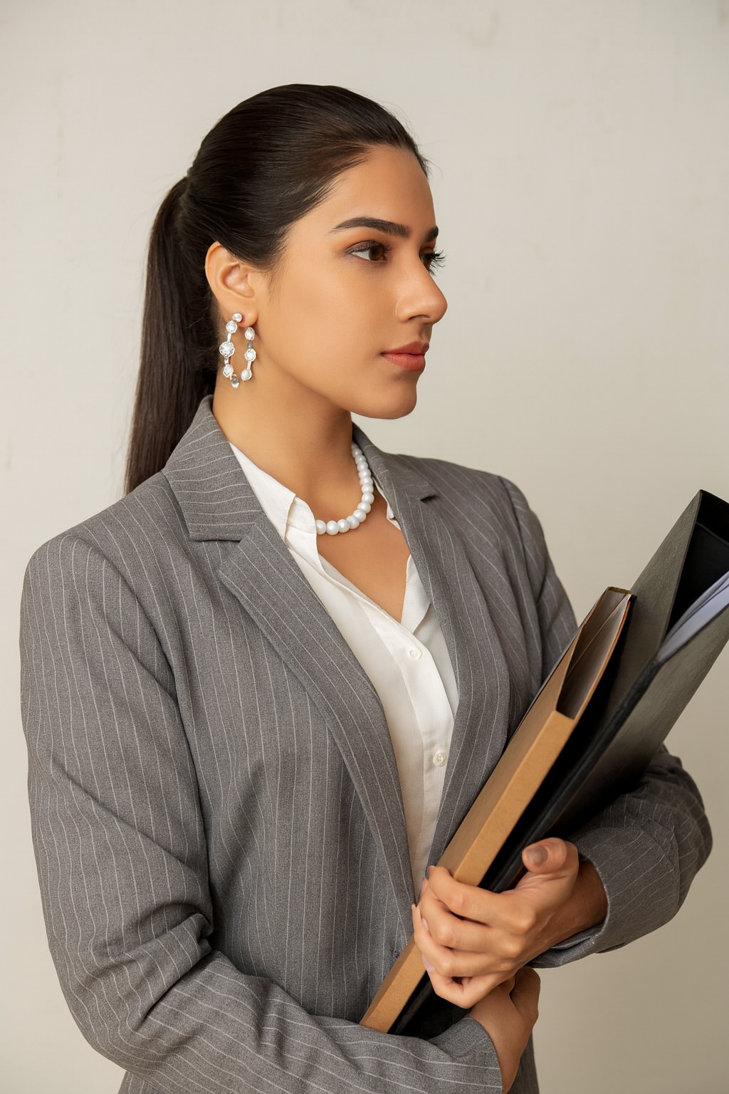 Pearl Hoop Earrings with Special Lock Clasp
