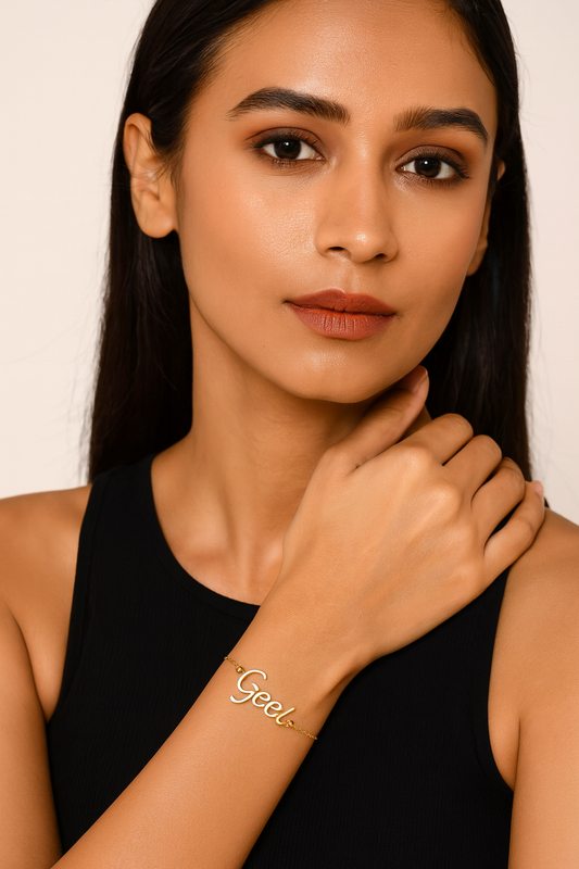 Personalized Name Chain Bracelet with CZ Diamond