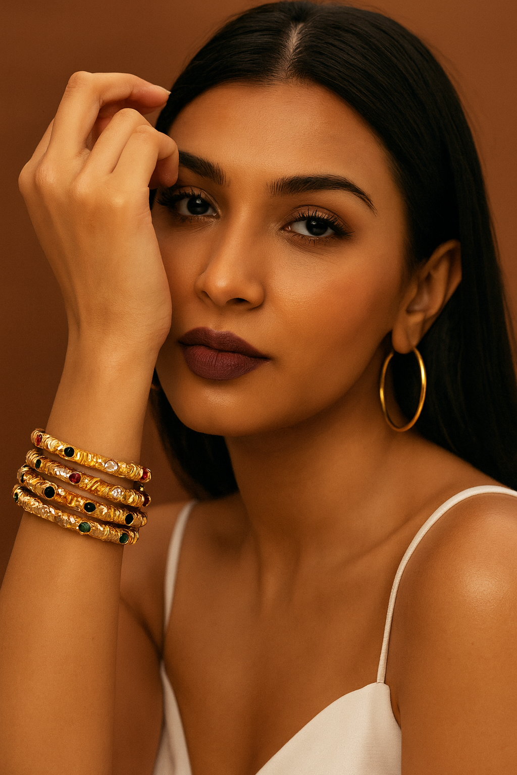 Royalty Gemstone Flexi Bangle Bracelet