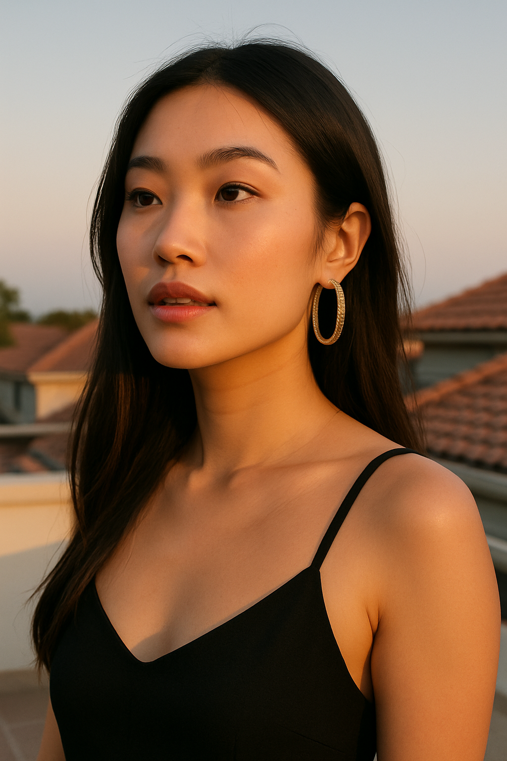 Uncut Baguette CZ Diamond Hoop Earring