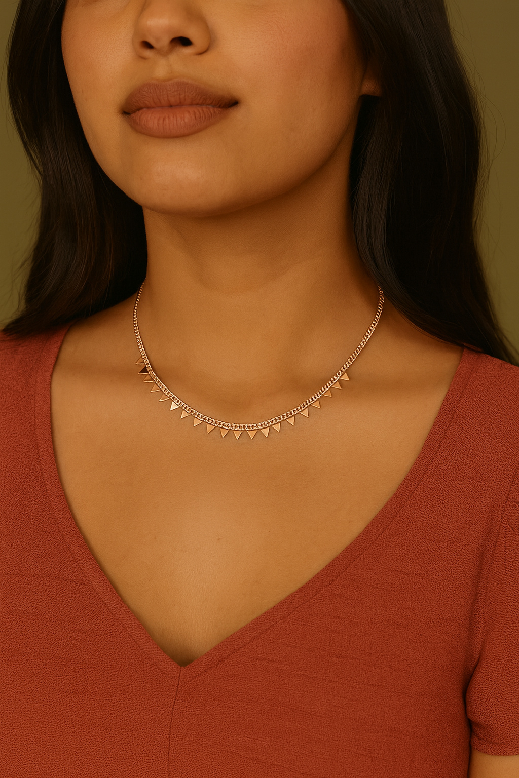 Zigzag V Shaped Collar Chain Necklace
