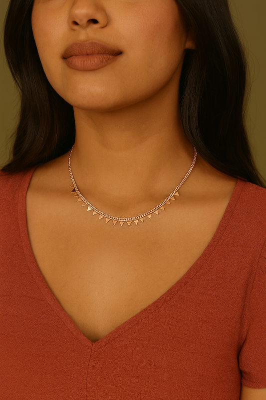 Zigzag V Shaped Collar Chain Necklace
