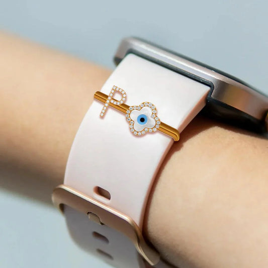 Personalized Clover Initial I-Watch Charm - Bansri Mehta Design