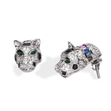 Multi Stone Encrusted Panther Stud Earring
