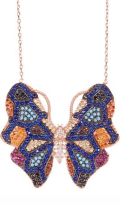 Butterfly Necklace with Swarovski Crystals