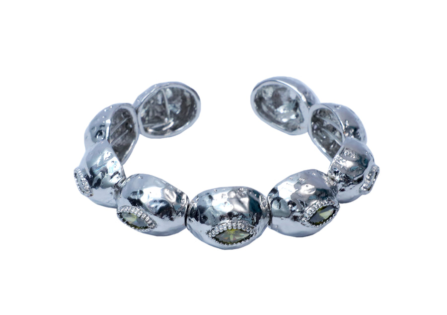 Bedazzle Flexi Bangle Bracelet - Silver