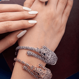 Glam & Poise Baguette Diamond Panther Bracelet Cuff