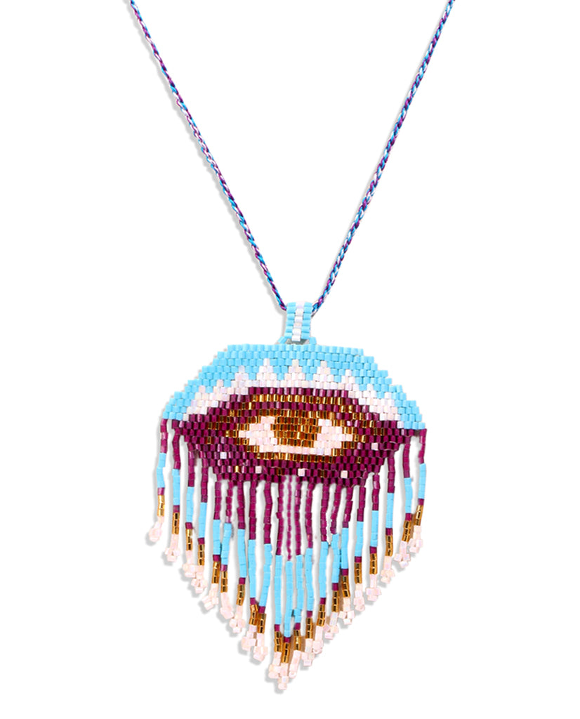 Beaded Egyptian Eye Necklace - BANSRI                                                                 Jewelry Lounge