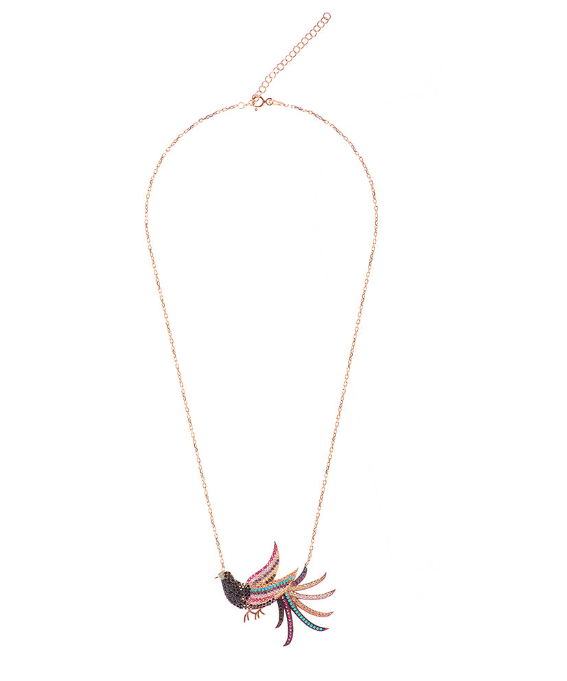 Bold and Bright Tropical Bird Necklace