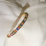 Criss Cross Rainbow Crystal Bracelet