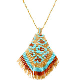 Beaded Aztec Tassel Necklace