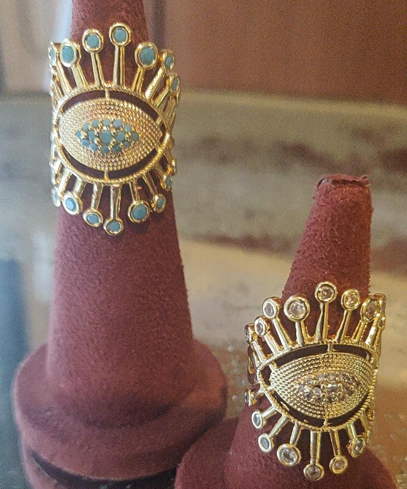Queen's Crown Evil Eye Ring