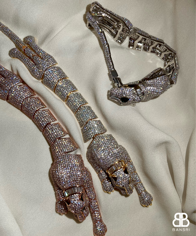 Glam Crystal Encrusted Panther Bracelet