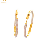 Diamond crystal encrusted Medium Size Hoop Earrings