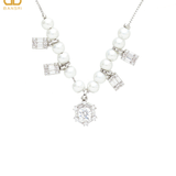 Pearl & Baguette Diamond Adjustable Choker Necklace
