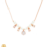Pearl & Baguette Diamond Adjustable Choker Necklace