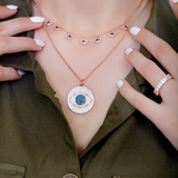 Glam Medallion Evil Eye Necklace