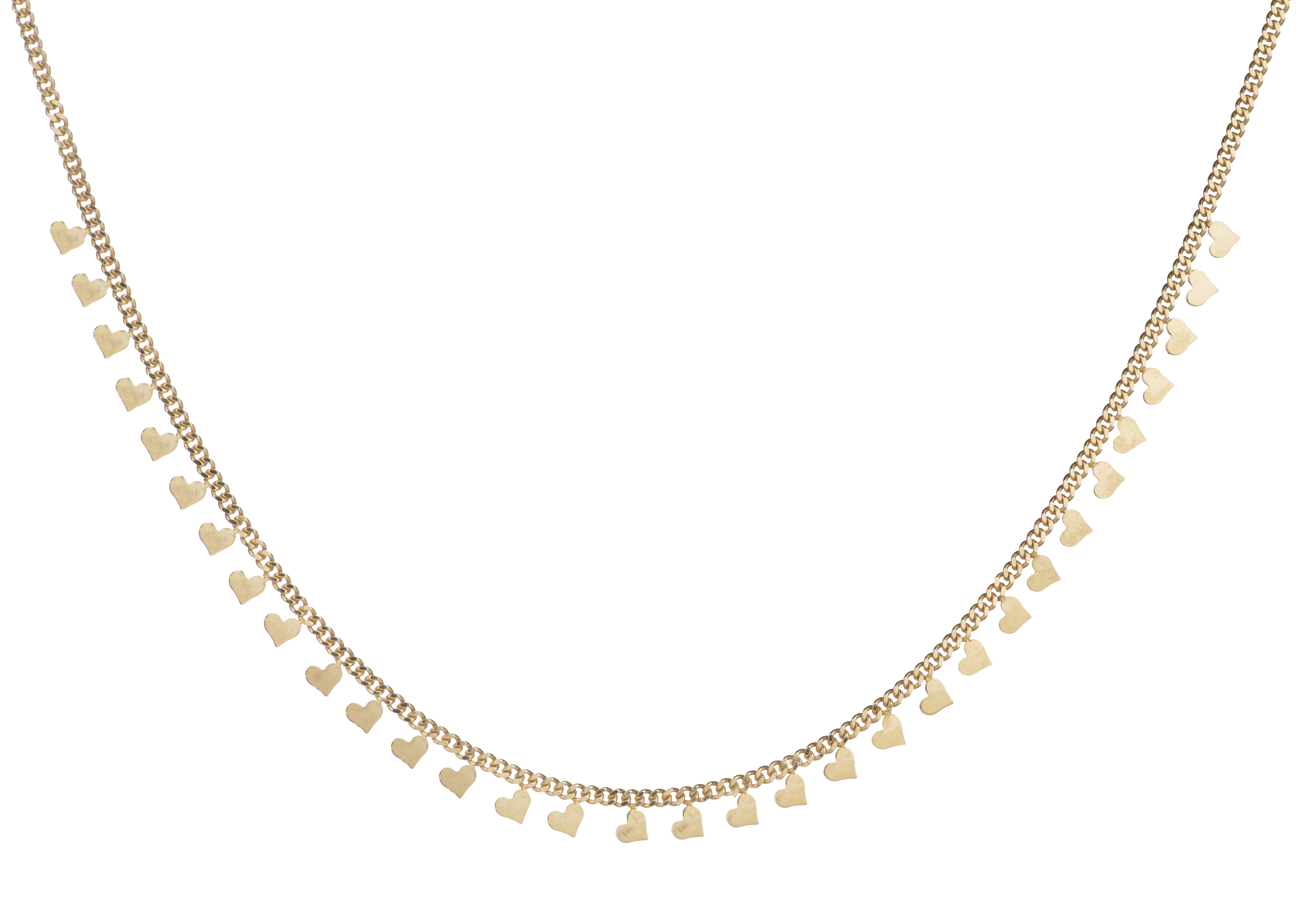 Mini Hearts Collar Chain Necklace - Gold