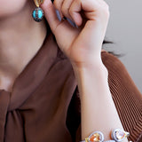 Sarah Encrusted Turquoise Drop Earrings
