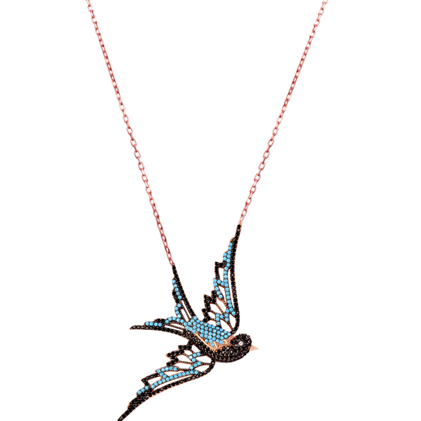 Bird in Flight Necklace with Swarovski Crystals