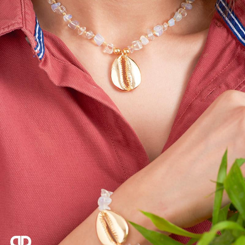 Sand & Sea Beaded Crystal Necklace & Bracelet Set