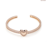 Adjustable Crystal Studded Heart Bracelet