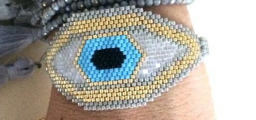 Evil Eye Beaded Adjustable Bracelet
