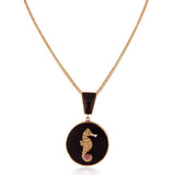 CeCe Seahorse Medallion Necklace