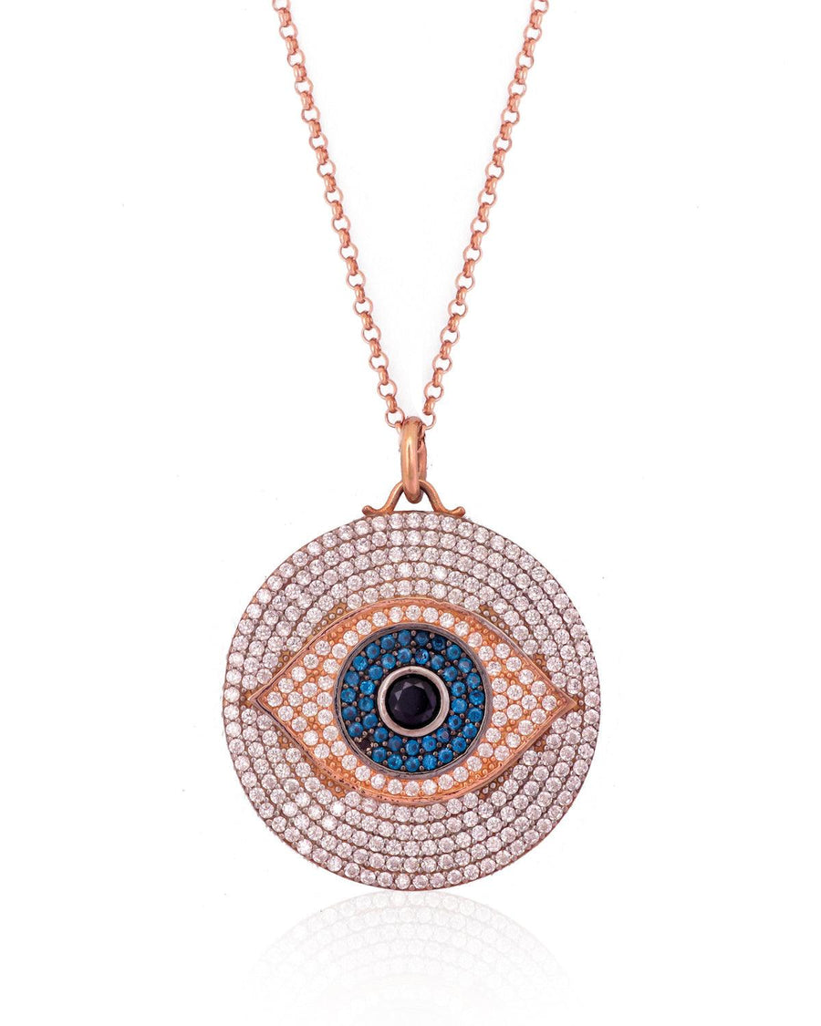 Glam Medallion Evil Eye Necklace