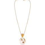 Opela White Pendant Necklace in 18K Gold