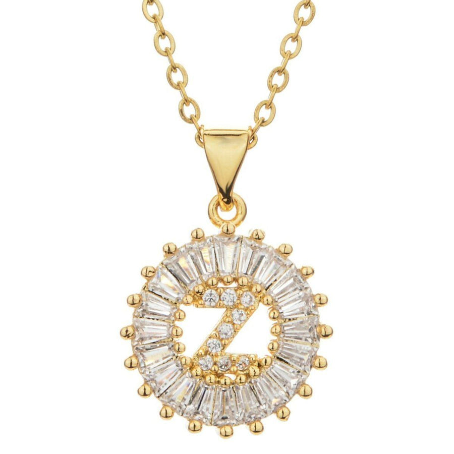 Initial Baguette Diamond Medallion 2-in-1 Watch Charm & Necklace