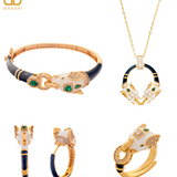 Safari Ele Necklace, Bracelet, Hoop Earrings & Ring Set
