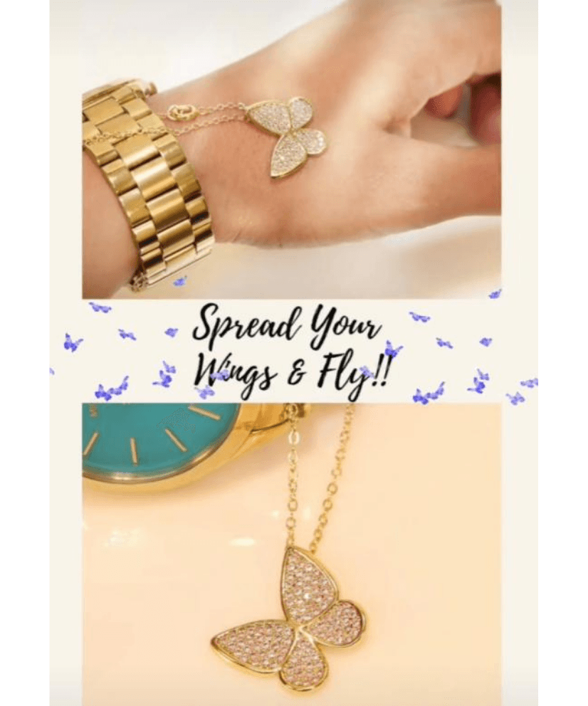 Crystal Encrusted Butterfly Watch Charm