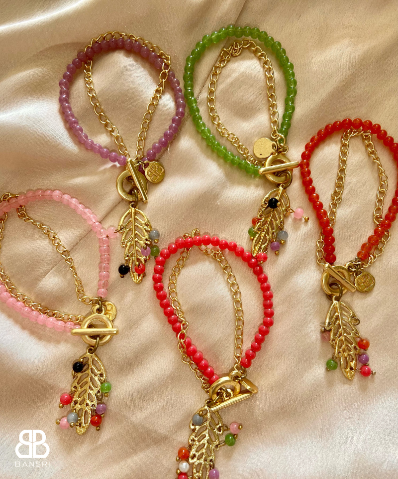 Colourful Beaded Charm Dangler Bracelets