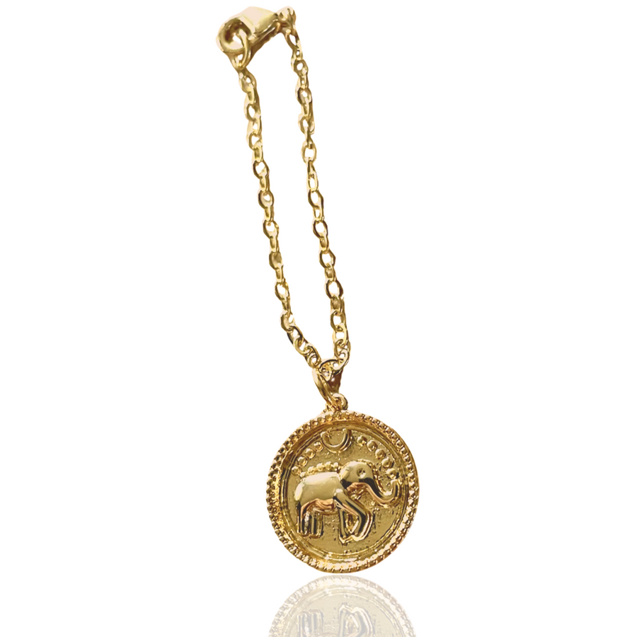 Ele Gold Carved Medallion Watch Charm