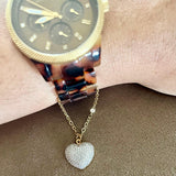 Diamond Heart Watch Charm